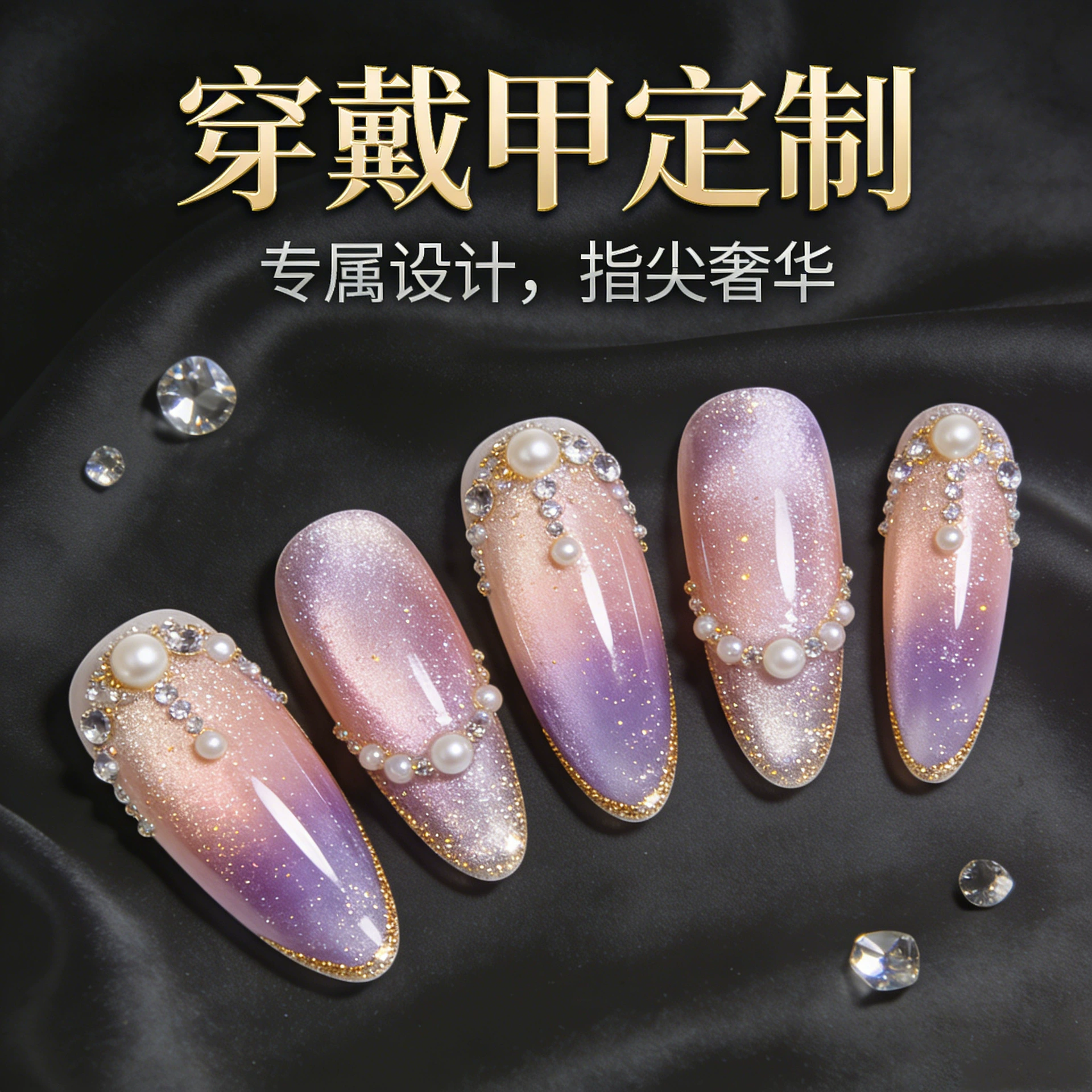 30 штук европейской и американской домашней моды, золотые классические ногти, сказочные развевающиеся телесные стразы, носимые ногти на заказ, оптовая продажа