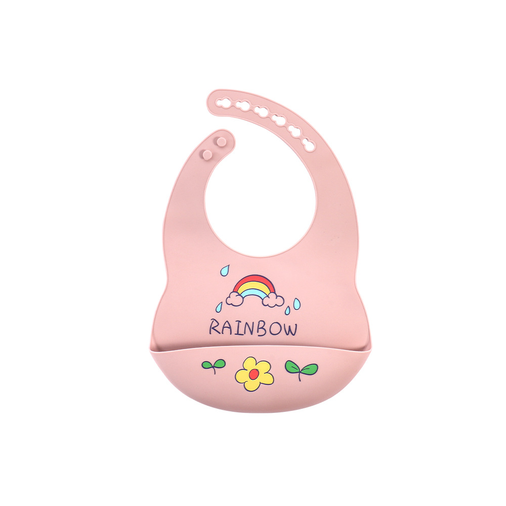 다크 핑크 레인보우 조롱박 턱받이