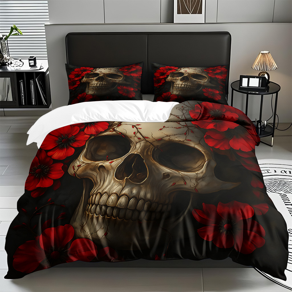 TEMU / JIT transfronterizo hogar cabeza de colcha impresa digital conjunto de edredón abrasivo fuente de ventilación fábrica directa