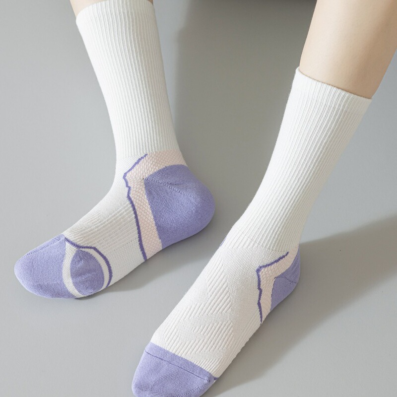 Contrast Color Professional Running Socks, Summer Women's Sports Socks, Towel-Soled Yoga Socks, Sweat-Absorbent, Breathable, Shock-Absorbing Cycling Socks Contrast Color Professional Running Socks, Summer Women's Sports Socks, Towel-Soled Yoga Socks, Sweat-Absorbent, Breathable, Shock-Absorbing Cycling Socks
