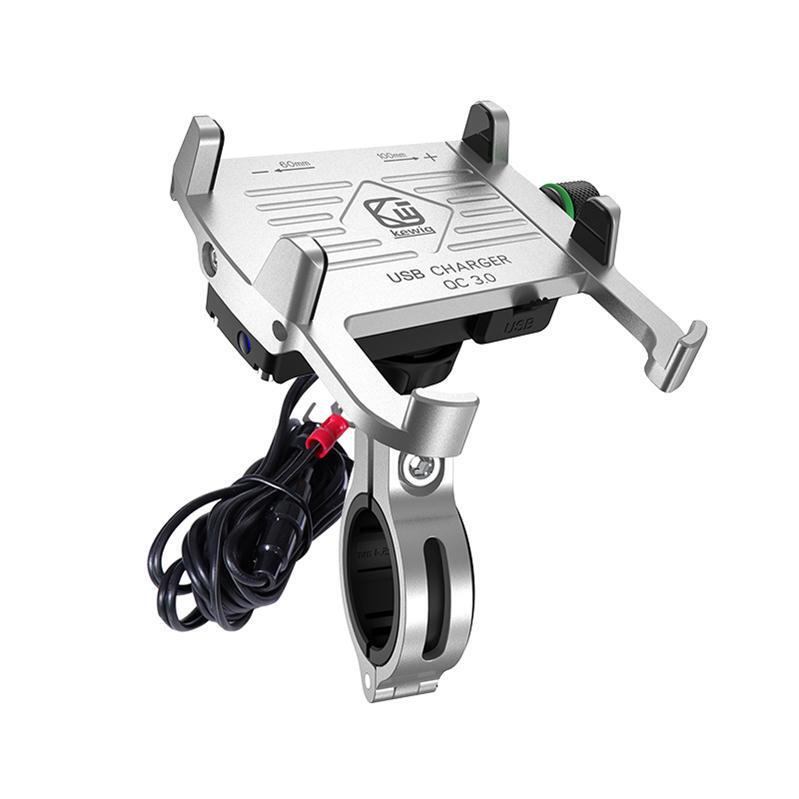 kewig motorcycle aluminum alloy QC3.0 fast charge mobile phone outdoor riding mobile phone holder with charging function kewig motorcycle aluminum alloy QC3.0 fast charge mobile phone outdoor riding mobile phone holder with charging function