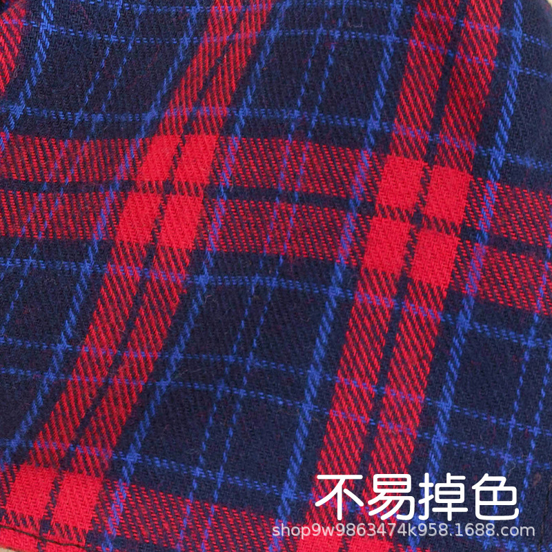 Bebé de algodón bebé babero triángulo BiB Snap de doble capa babero recién nacido niños bufanda a cuadros cuatro estaciones