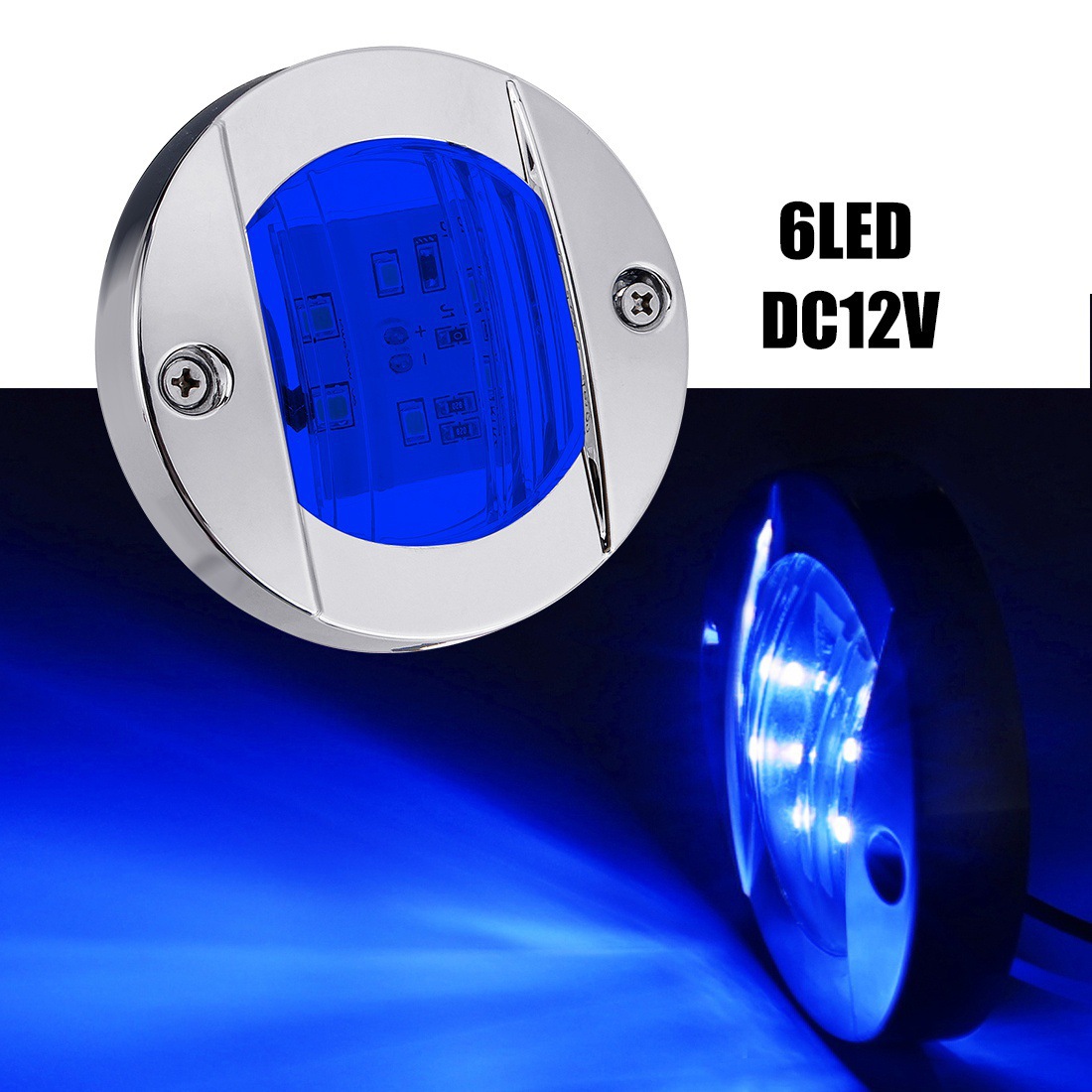 Source factory 6LED round truck side light 12v round trailer trailer cruise boat signal light 24v truck side light