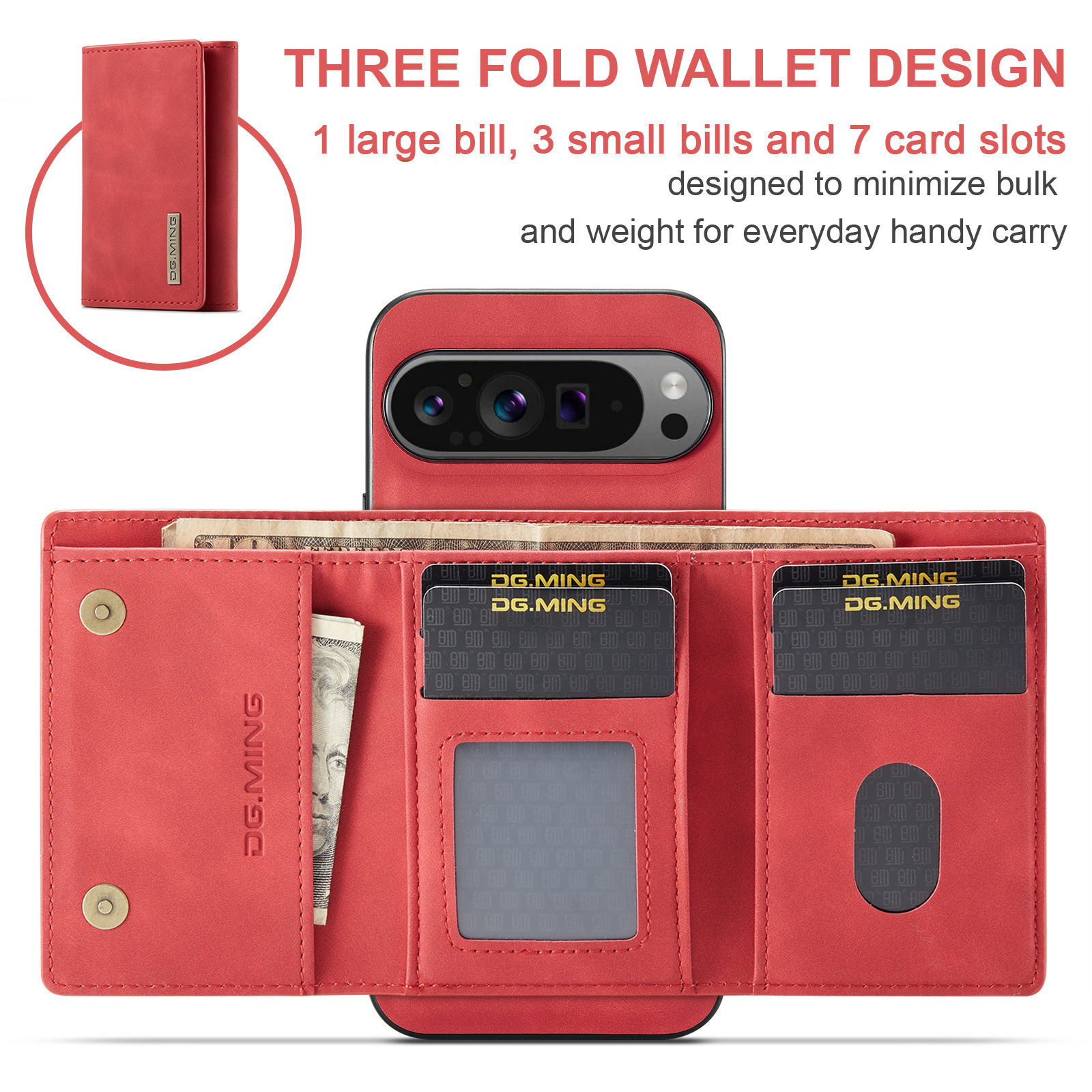 M1 per Google Pixel 9 Custodia a portafoglio magnetica Pixel 9 Pro XL Custodia per telefono con magnete diviso_voghion.com