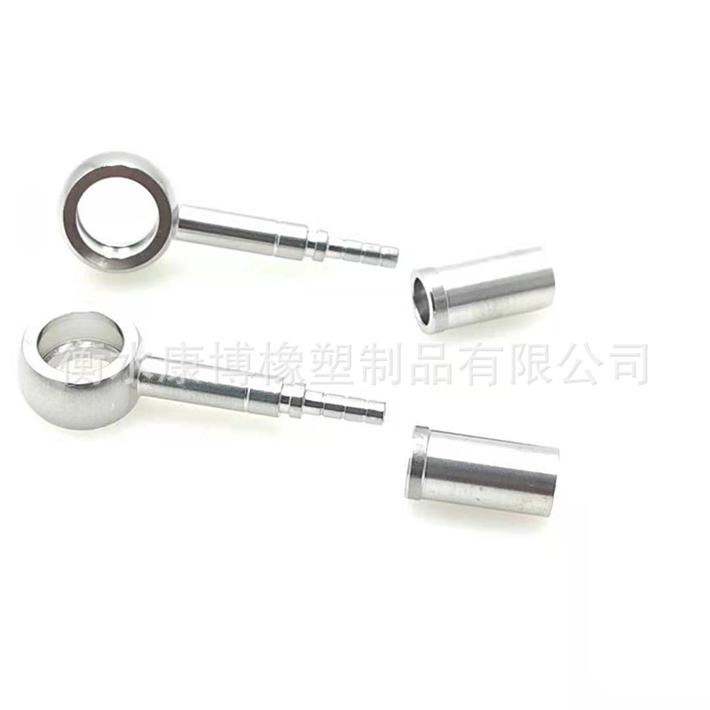 不锈钢扣压接头球孔直径10MM 摩托车刹车钢喉油管鱼目接头0度