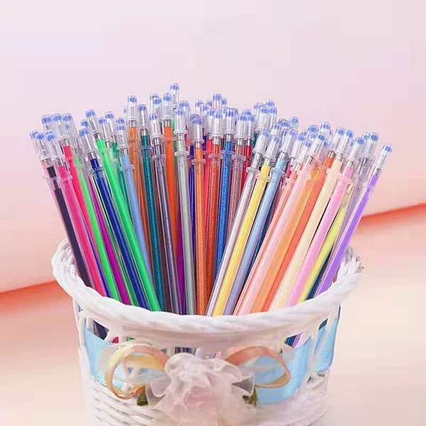 Cross-Border Colorful 48-Color Glitter Fluorescent Metallic Watercolor Pen Refills for Painting, Scrapbooking, DIY Multi-Color Refills