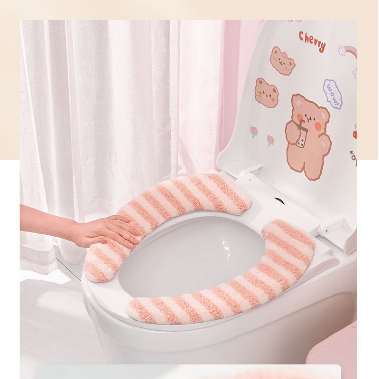 冬用裏起毛厚手トイレカバー、家庭用秋冬兼用粘着式静電トイレシート|undefined
