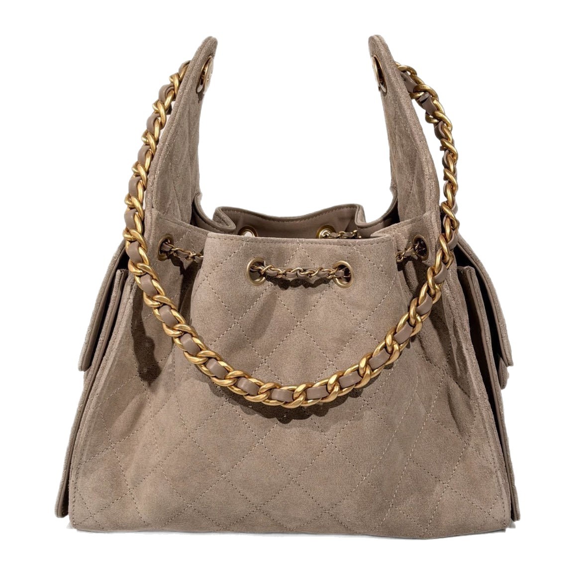 2025 New Matte Drawstring Bucket Bag Retro Suede Hobo Underarm Bag Shoulder Handbag Hippie Bag For Women - Thumbnail 5