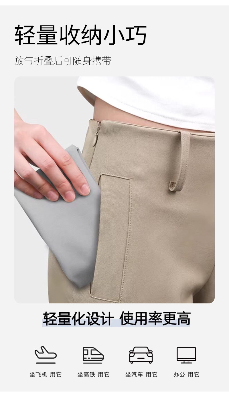 Direct from the manufacturer, press-to-inflate lumbar support pillow for long trips, office work, and prolonged sitting, portable and easy to store, with strong support