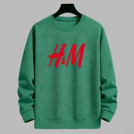 跨境美式重磅大码卫衣男女生秋冬季加绒宽松圆领长袖潮牌加绒上衣