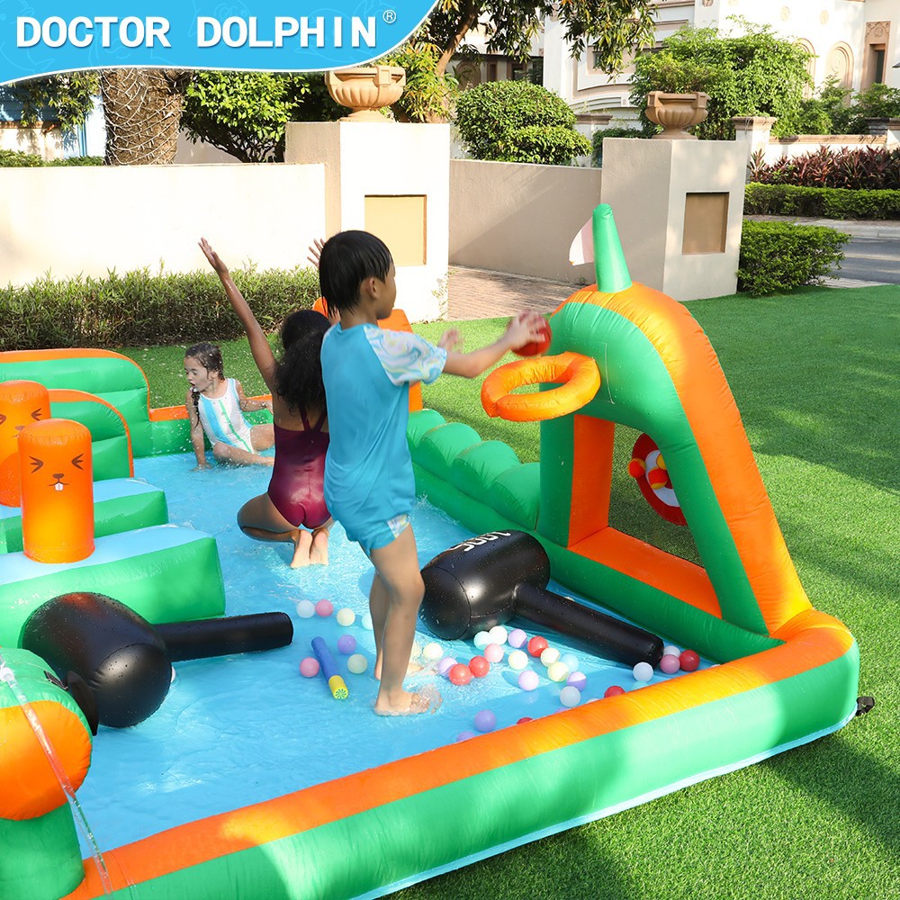 Doctor Pig| Castillo infláble al aire libre para niños multifuncional sprinkler parque infláble castillo infláble casero deslizante cama de salto