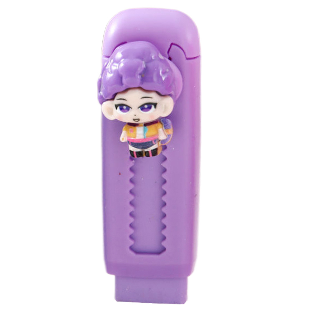 Cazadora de demonios de dibujos animados goma de alto valor facial POP borracha de corazón de niña menos residuos de papelería limpia de estudiantes