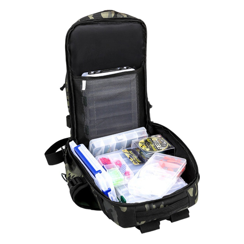 Cross-Border Single/Dual-Shoulder Dual-Use Fishing Tackle Bag, Multifunctional Fishing Gear Backpack, Outdoor Camouflage Crossbody Large Chest Bag