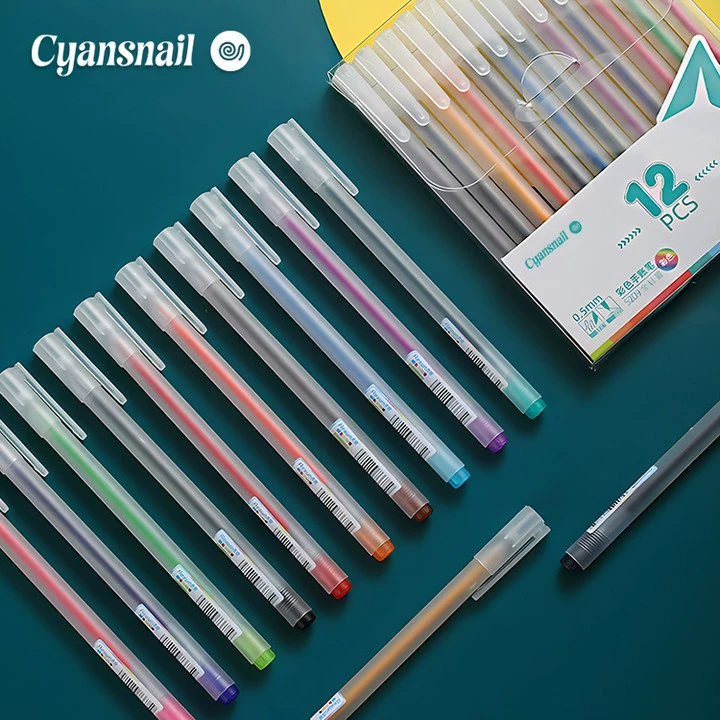 12-цветный набор маркеров-планнеров, милые гелевые ручки, ретро-стиль, многоцветные, простые и креативные ручки для маркировки, оптом