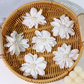 五瓣花花朵配件diy头饰发夹缎面布艺立体花帽子装饰材料花批发