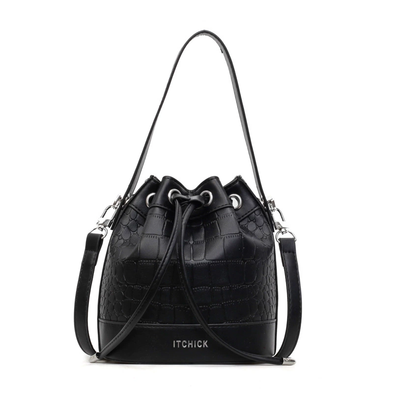 Summer retro shoulder bag, one-shoulder bag for leisure, high-end, drawstring