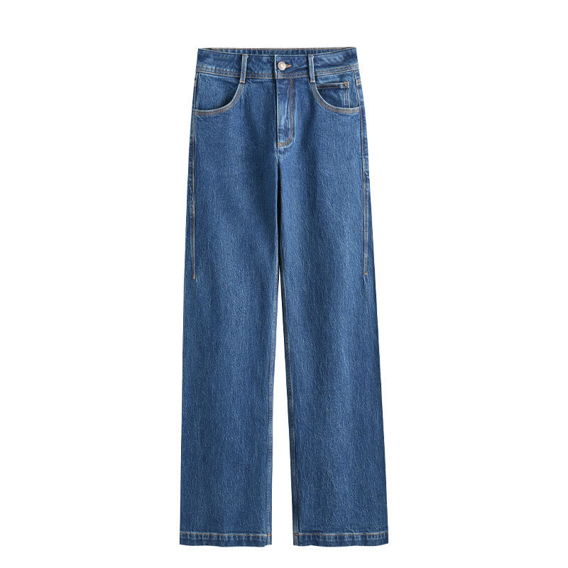Open room same style Zhongshan jeans for women autumn and winter New High waist all-match straight wide leg pants for women Turkey Denim