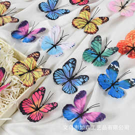 仿真3D蝴蝶花头INS蝴蝶花艺耳饰DIY头饰发饰挂件手工簪花配件批发