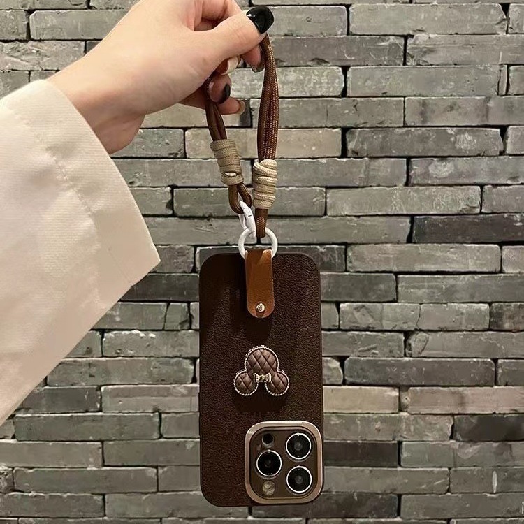 Retro Luna pit patrón Mickey para iPhone14/15proMax lanyard 12/13 Apple 15 teléfono caso nuevo