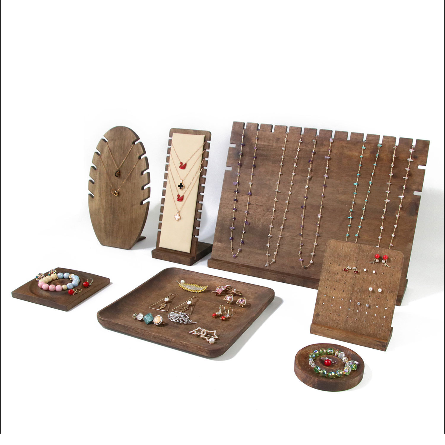 48g Weight Jewelry Rack Classification 1 Piece Quantity Factory In Stock Creative Jewelry Stand Log Vintage Display Stand Set Necklace Ear Stud Bracelet Bead Tray