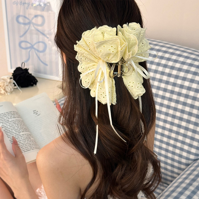 韓国レーススカートクリップ、リボンリボン、甘いヘアシャーククリップ、ニッチで多用途な新しいヘアアクセサリー|undefined