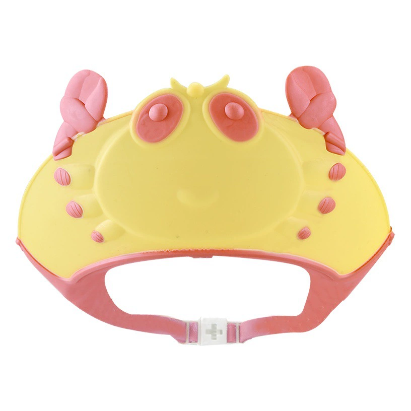 Детская шапочка для шампуня, детский шампунь, артефакт, регулируемая защита ушей, защита от брызг, мультфильм, милая детская шапочка для душа с крабом