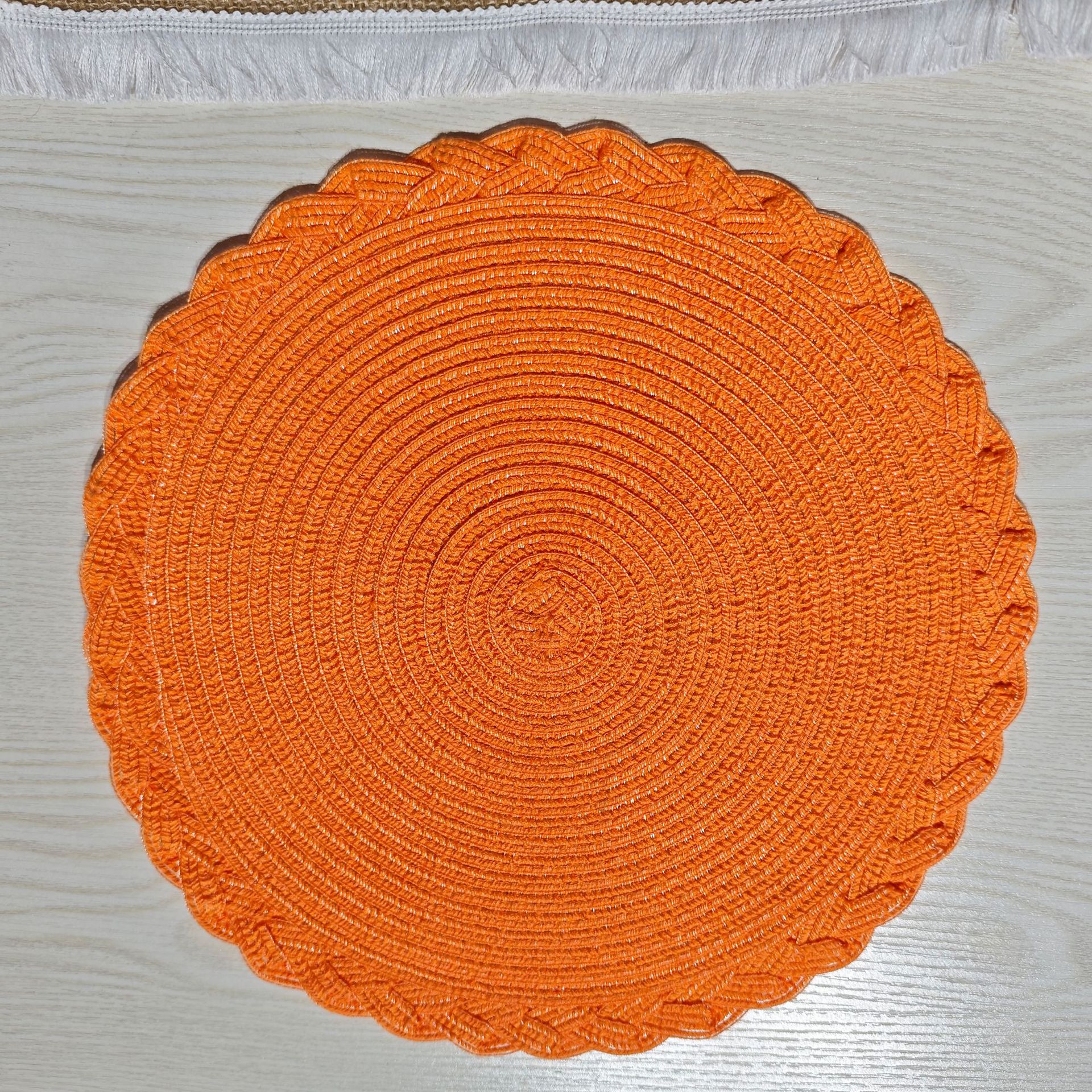 Almohadilla de hilo de algodón de imitación de estilo nórdico, tejido de ramio y mantel de encaje, almohadilla de aislamiento térmico, posavasos decorativos para el hogar