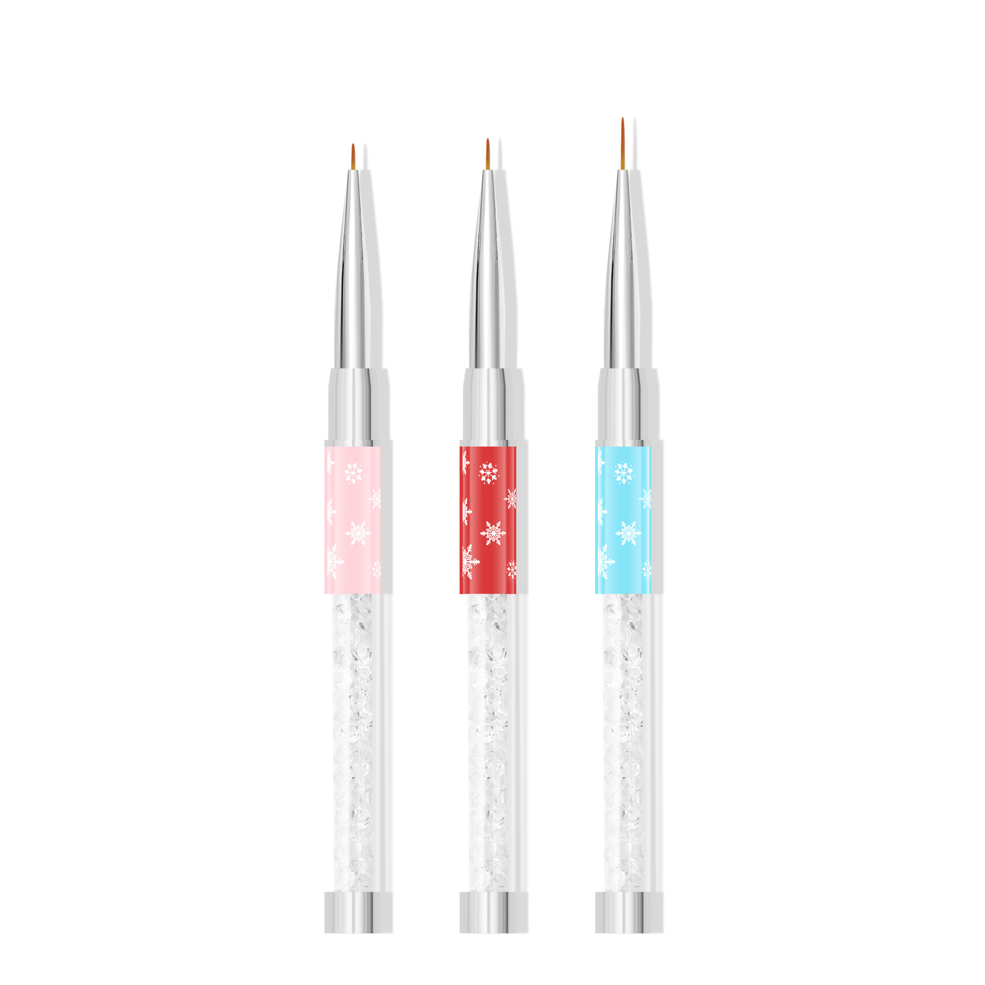 Cross-border nuevo copo de nieve varilla de dibujo de uñas pluma varilla de metal con diamante gancho pluma de dibujo pluma de alta gama de Arte de uñas pluma