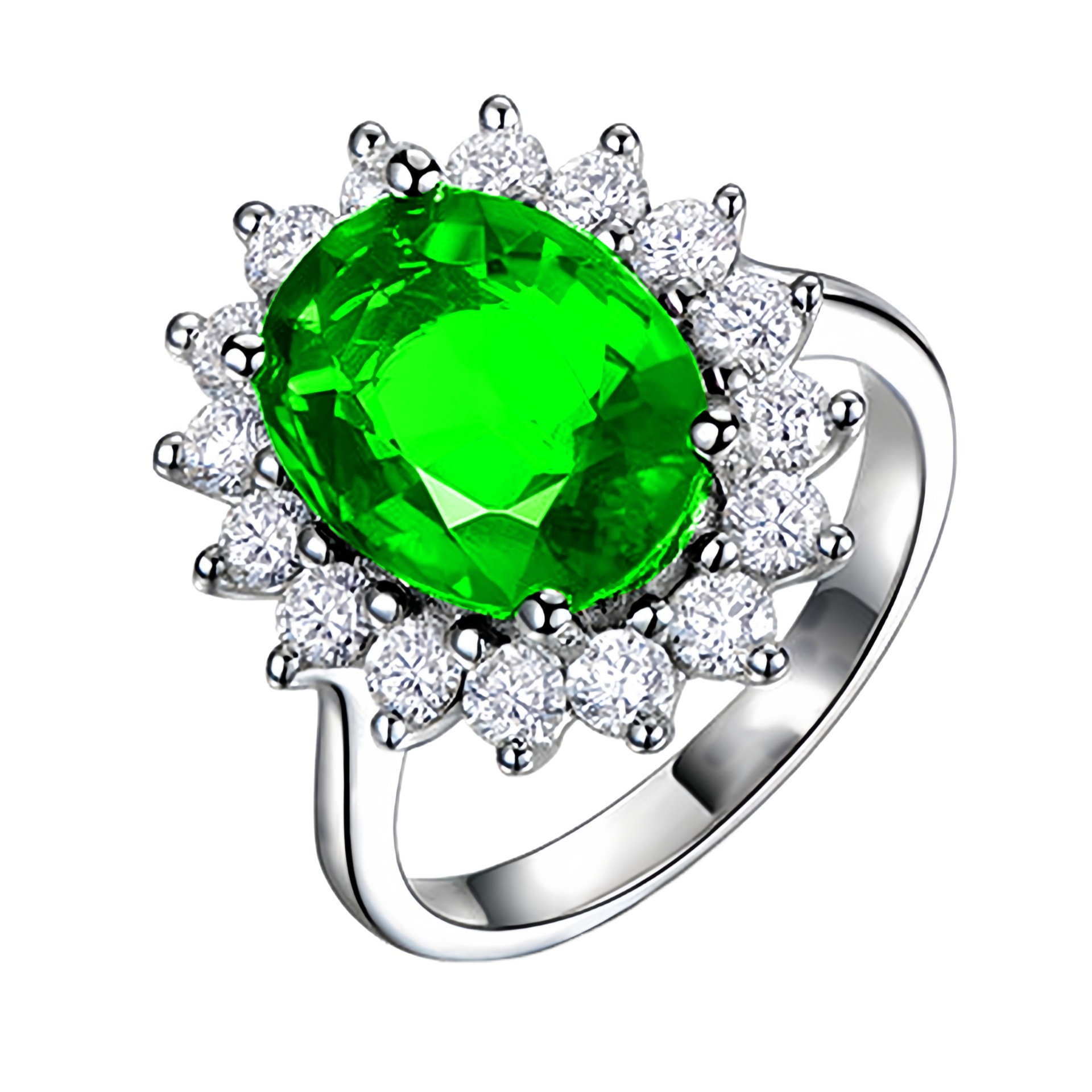 Princess Diana Style Tanzanite Sapphire Adjustable Open Ring_voghion.com