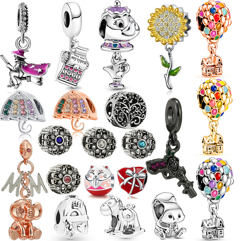 Pan's New Magic Witch Broom Tobes Bracelet Pendant Oil Drop Alloy Magician Broom Bead Pendant