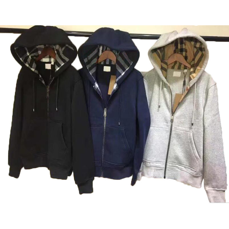 Cross-Border High-Quality British-Style Hooded Men's Sweatshirt with Fleece, Spring and Autumn Cardigan with Zipper, Ready for Custom Logo 3D