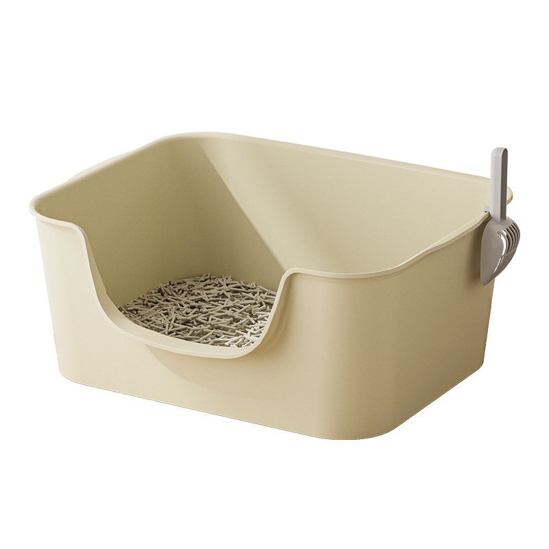 Caja de arena para gatos de gran tamaño grande abierto semi-cerrado gato inodoro anti-salpicaduras caja de arena para gatos Cuenca del gato suministros universales