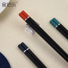 方形合金筷子家用日用餐厨金银戒圈五色分餐一人一筷防滑耐高温