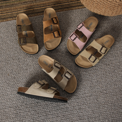 Women's Full Leather Retro Birkenstock Sandals with Invisible Heel Lift, Strappy Beach Birkenstock Slides, Size 35-46