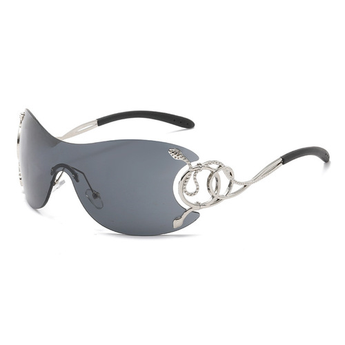 Y2K Glamorous Lilac Pink Cobra Full-Framed Sunglasses Design Sweet and Spicy Look Slimming Face Street Style Eyewear