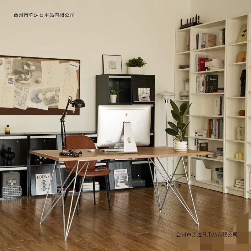 Nordic Solid Wood Large Desk Simple Double Study Table Home Desk Living Room Long Table Workbench Computer Table