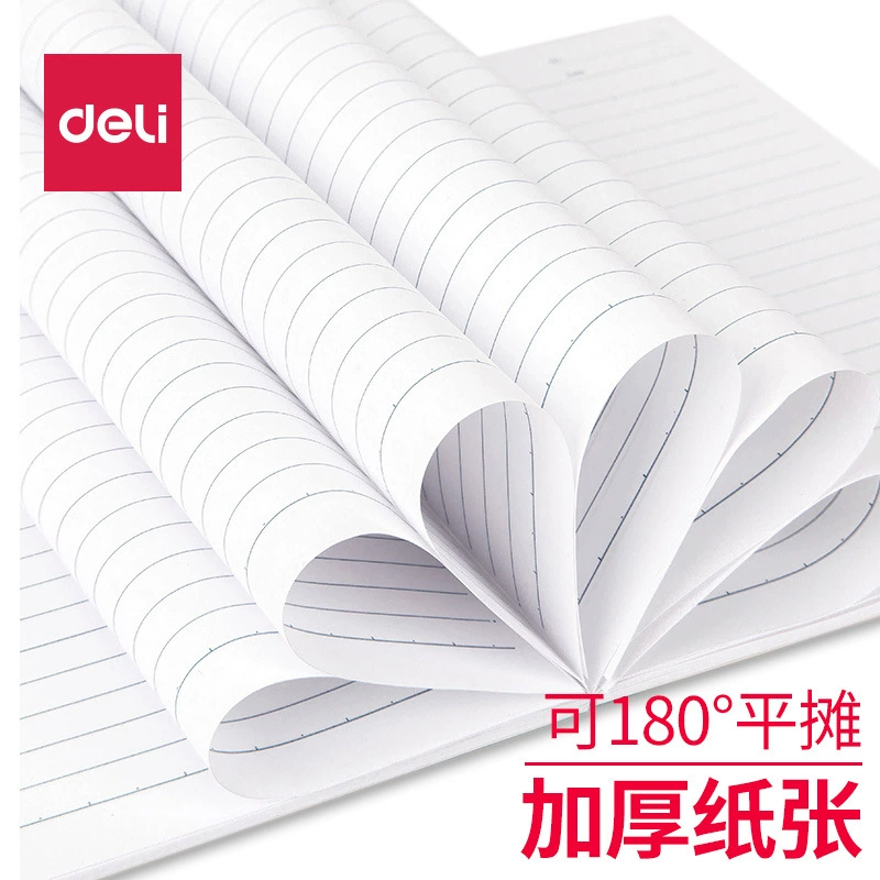 Ноутбук Deli 7650, формат A5 горизонтальная линейка, беспроводная переплётка, мягкая обложка, 60 страниц