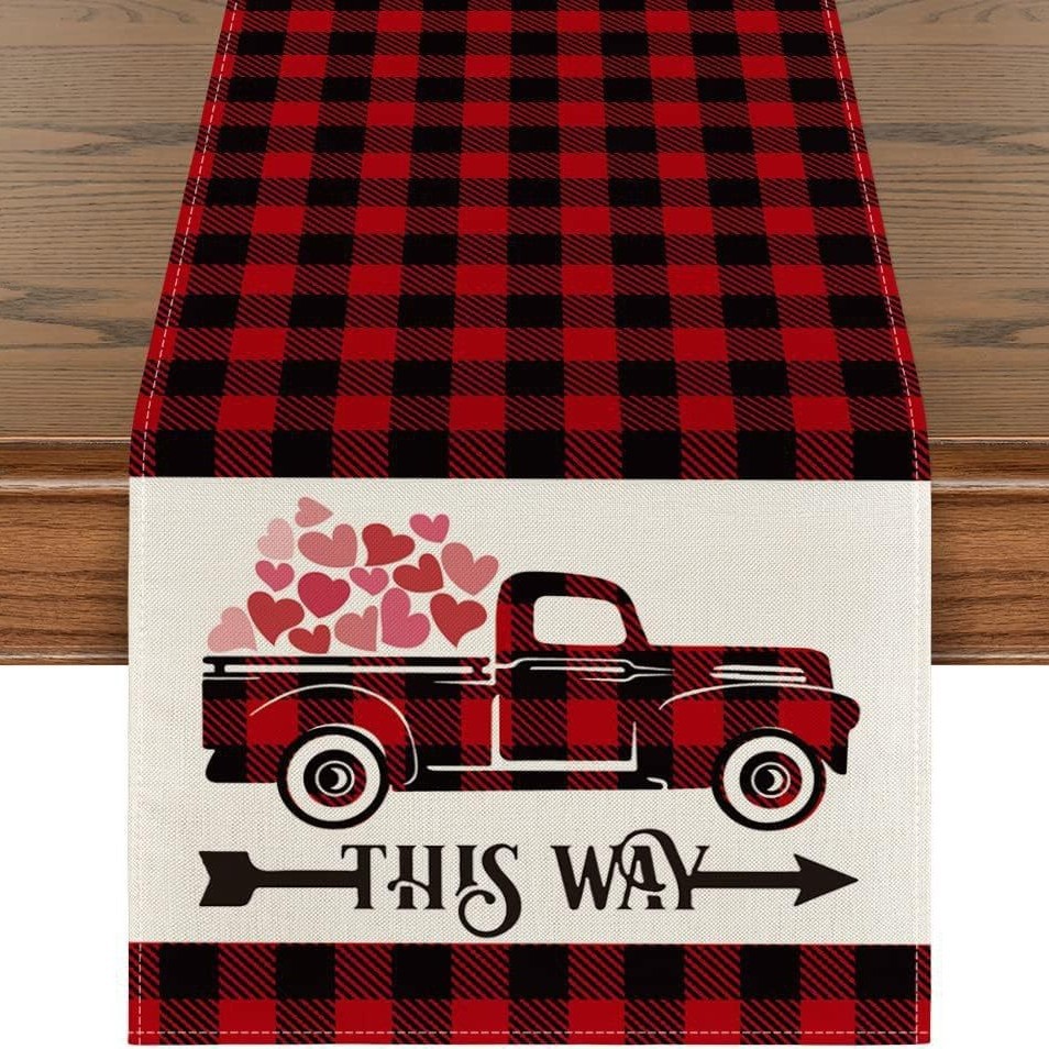 Novedad transfronteriza: Camino de mesa de lino estampado, decoración para sofá, ambiente festivo, estilo nórdico, tira larga.