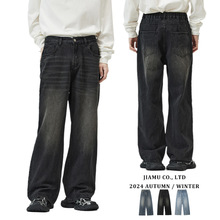 JIAMU��ɫ��ʽbaggy jeansֱͲ�����������501����ţ�п���Ů