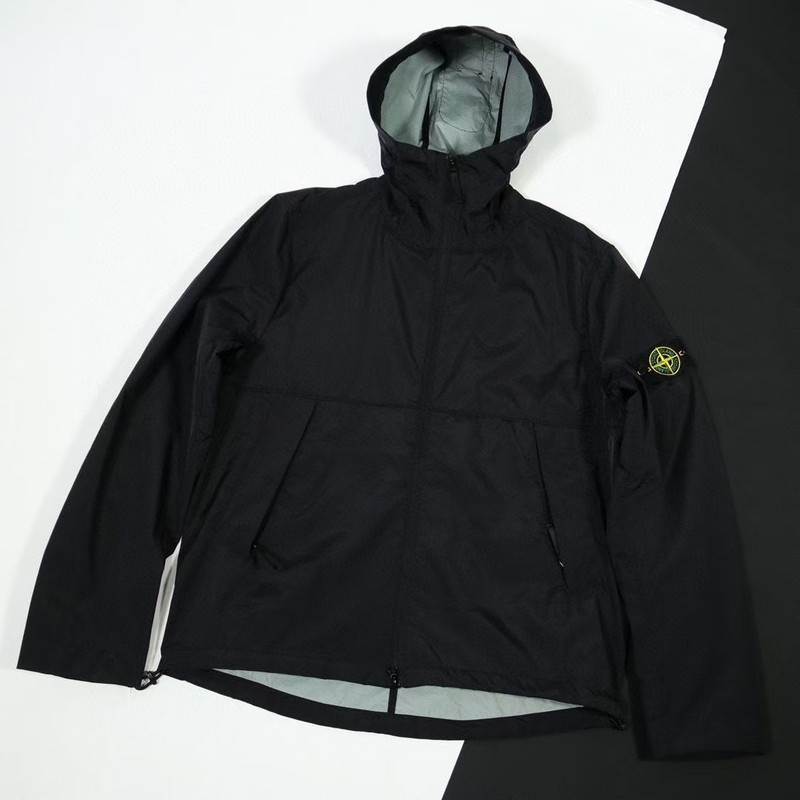 Cross-Border Stoneislan Jacket Island Stone 3L-Tc Material Waterproof Jacket Hip-Hop Hooded
