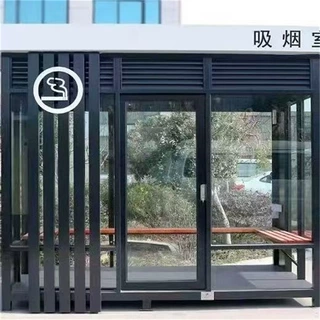 可定制尺寸吸烟亭子 钢化玻璃茶水亭休息室  保安亭