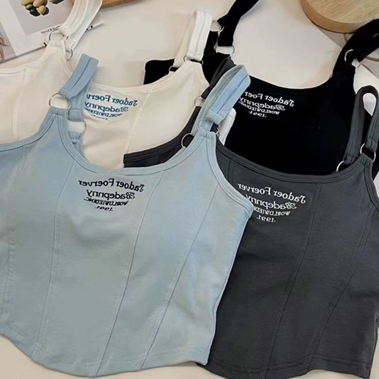 Летний горячий жилет для девочек, Женская дышащая Красивая спина, удобная фиксированная чашка с нагрудной накладкой, цельная верхняя одежда, нижняя красота, шитье спины, женщины