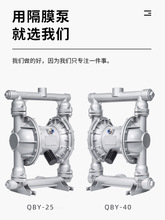 qby25/40气动隔膜泵不锈钢耐腐腐蚀铝合金抽胶泵塑料铸铁压滤机泵