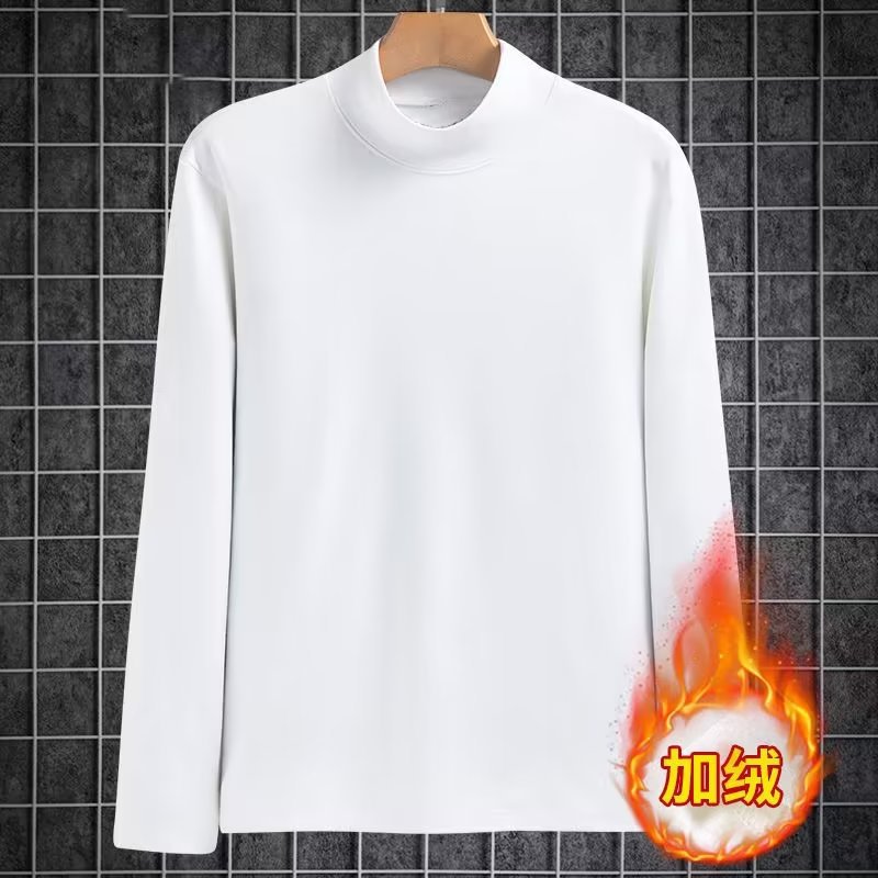 세미 하이 칼라 벨벳 화이트