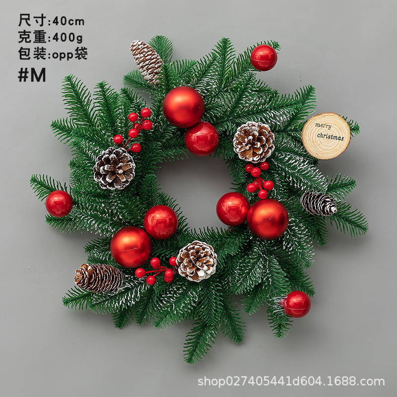 [En Stock al por mayor] Corona de Navidad decoración de Navidad árbol colgante de pared de ratán 405070cmPE cuerno Flor de Navidad