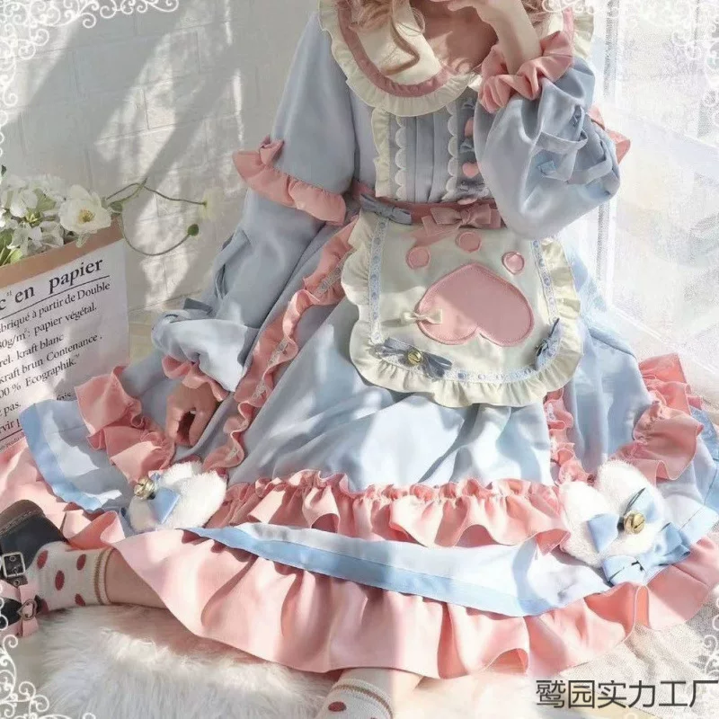 Платье, длинный рукав, юбка, стиль Lolita