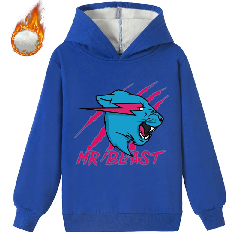 Перепродажа детской одежды с печатью MR Beast Lightning Cat плюс кофта с капюшоном K526