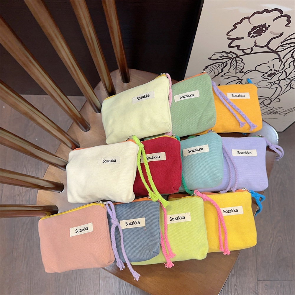 3561 ins contraste color de encaje lápiz labial cosmético bolsa portátil monedero de La Moneda lavado servilleta sanitaria bolsa de almacenamiento