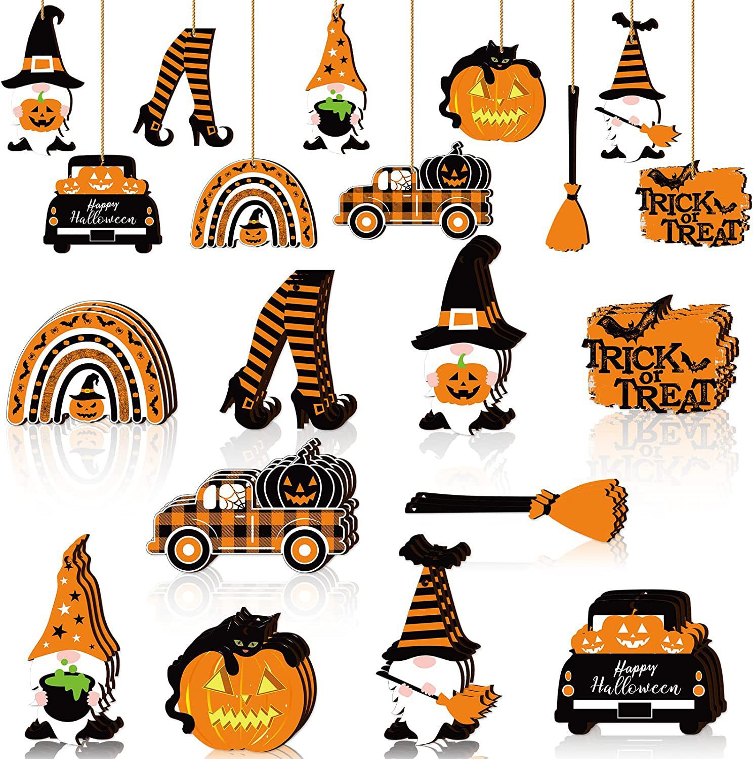 Nuevos productos transfronterizos decoraciones de Halloween enano calabaza camión colgante decoración de Halloween decoración del hogar