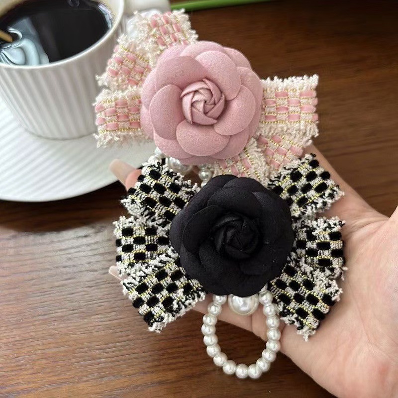 Elegante Vintage Kamelien Perlen Brosche Und Anstecknadel_voghion.com